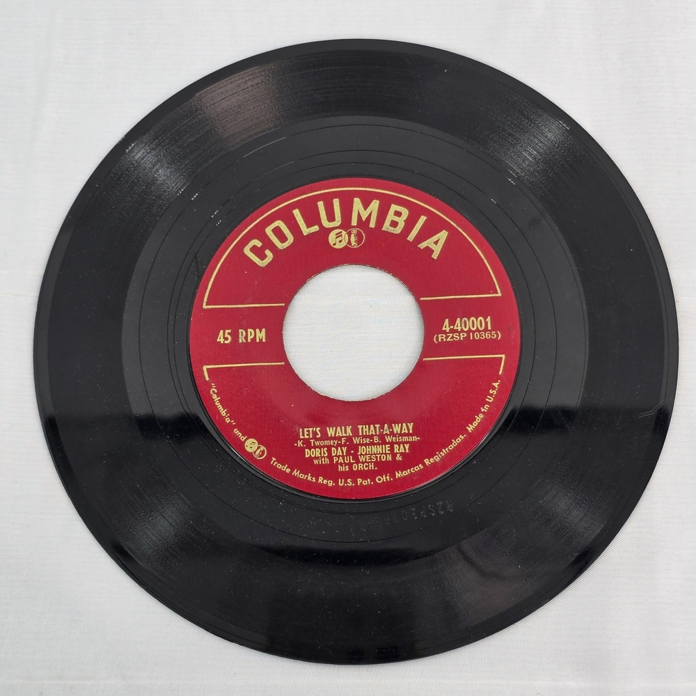 Doris Day Johnnie Ray Lets Walk That-A-Way Candy Lips 45 RPM‎ Columbia 4-40001